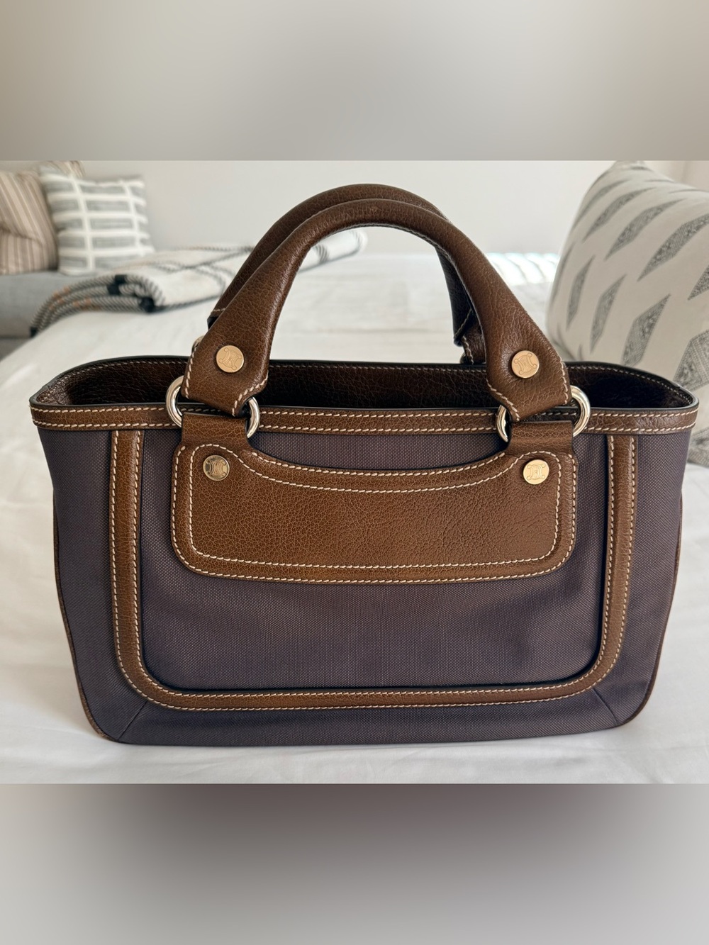 Authentic Celine Canvas and Leather Boogie Bag